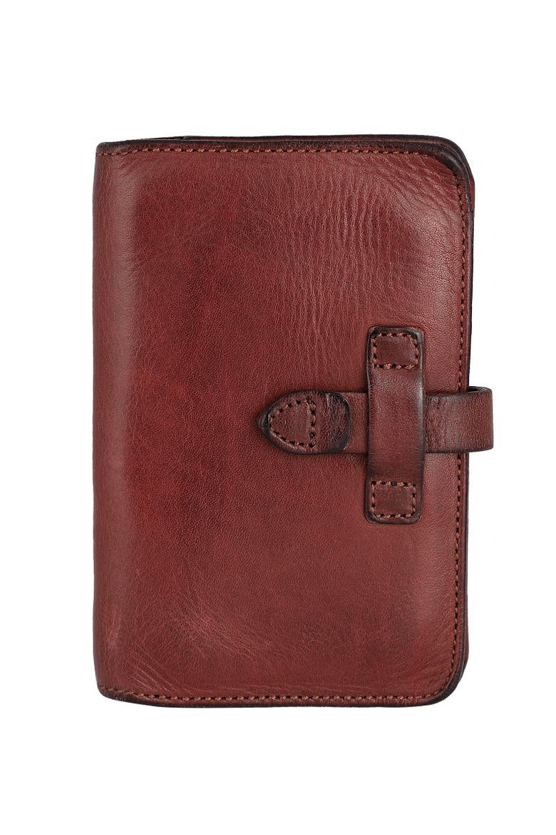 Leeds Genuine Leather Bifold Passport Holder, Main, color, Brown