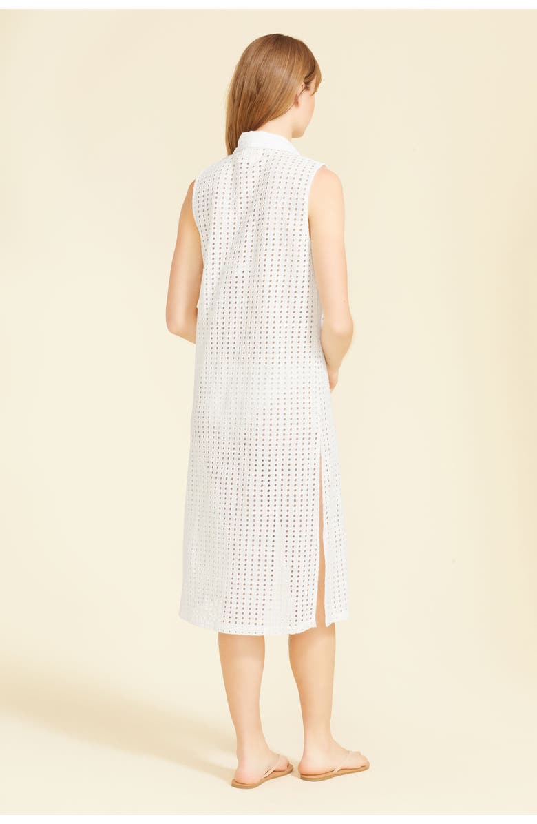 SITANO Sofia Sleeveless Shirt Dress with Slip, Alternate, color, White