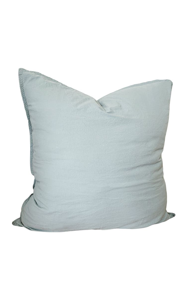 Stonewashed Cotton Percale Pillow with Down Alternative Insert, Alternate, color, White