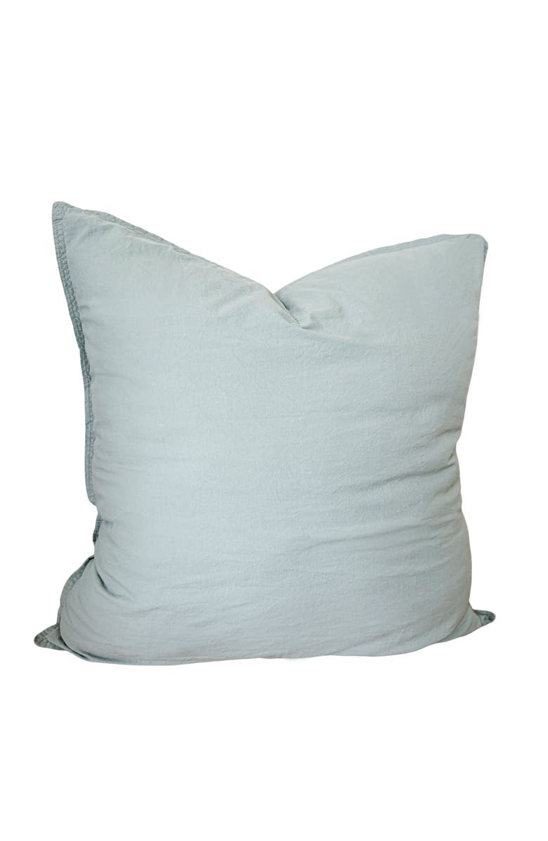 Anaya Stonewashed Cotton Percale Pillow with Down Insert, Alternate, color, Euro Almond Beige