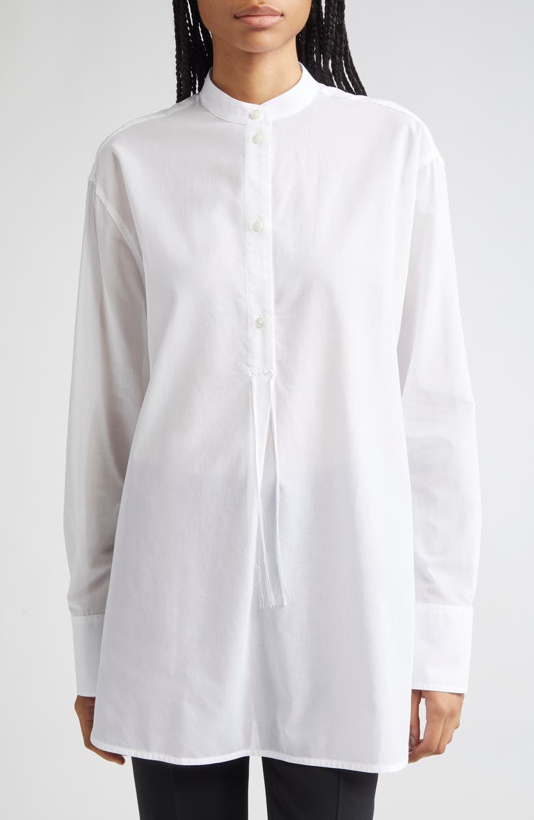 TOTEME Organic Cotton Tunic Top, Main, color, White