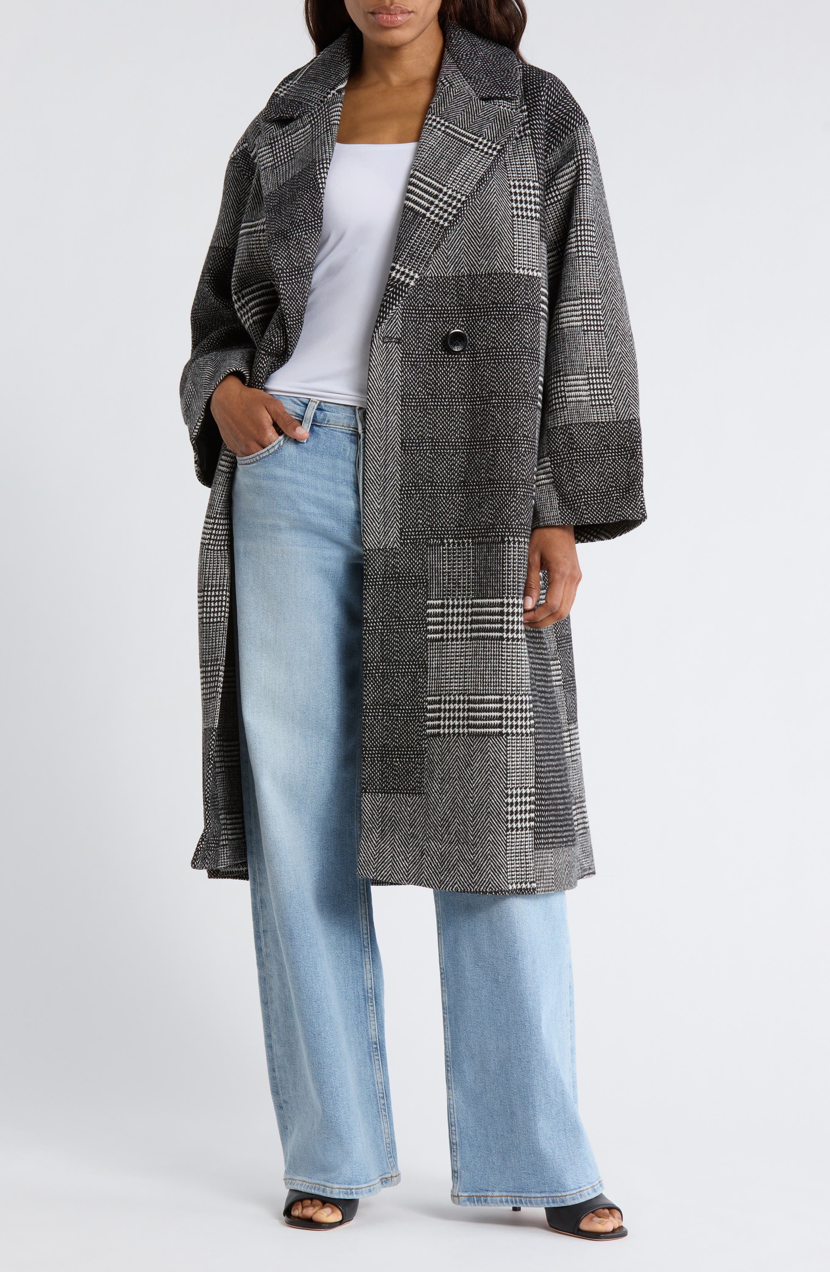 Desigual Patchwork Double Breasted Overcoat