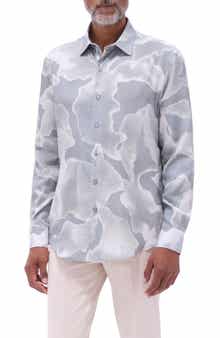 Bugatchi Julian Shaped Fit Abstract Print Button-Up Shirt