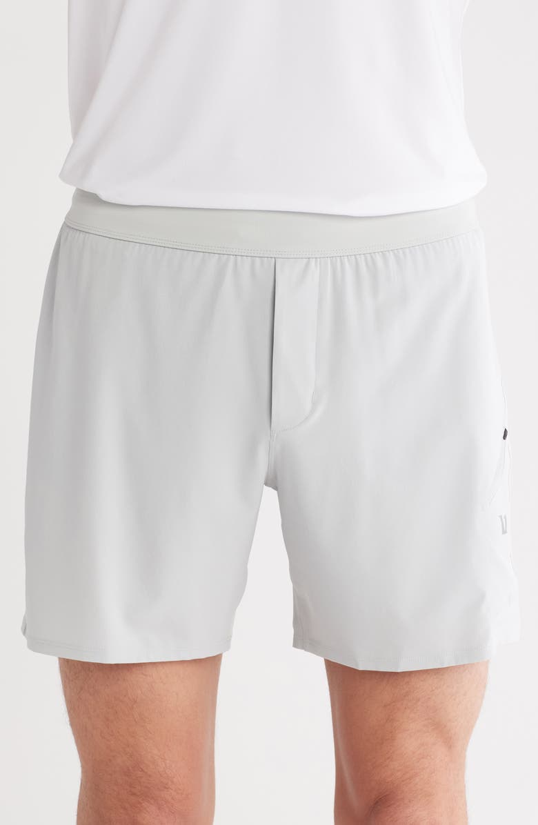 Vuori Qualify Running Shorts, Alternate, color, Sky Grey