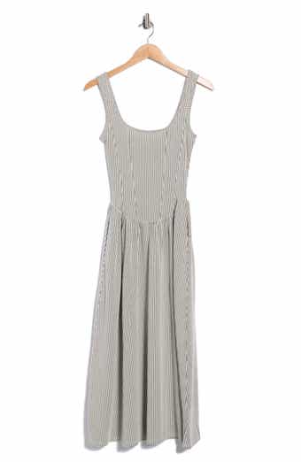 Basque Waist Knit Midi Dress
