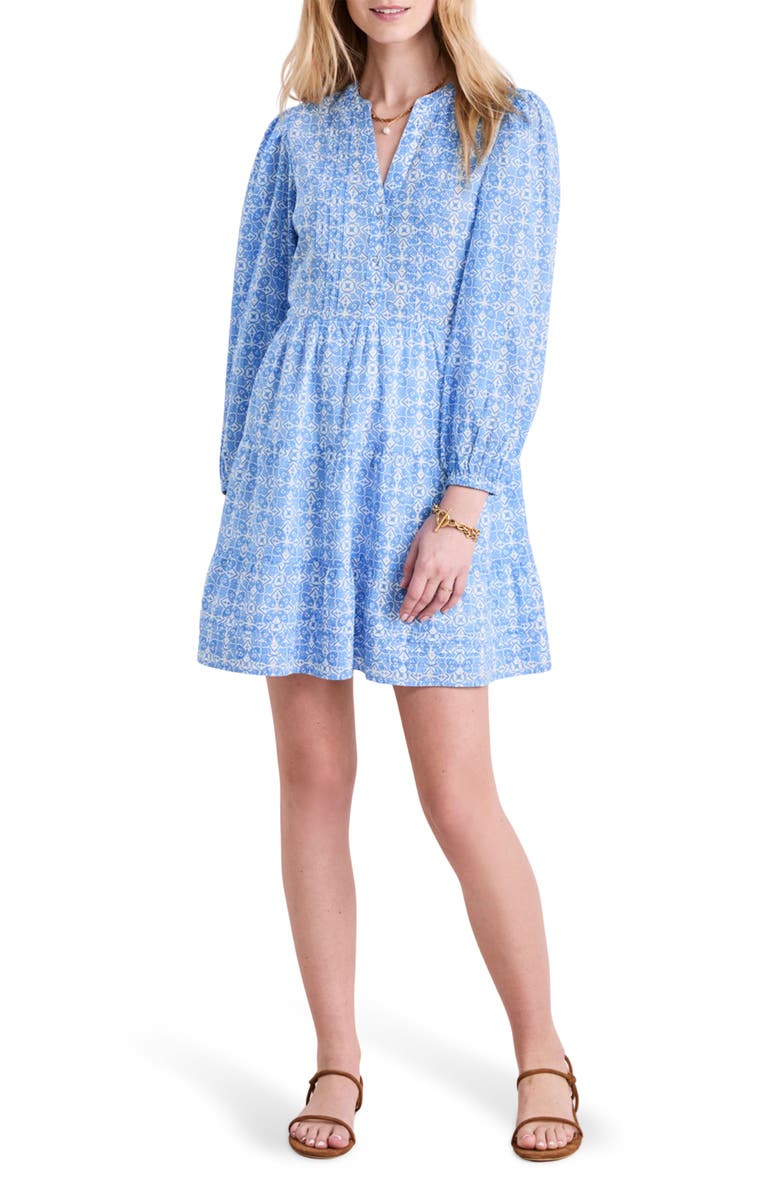 vineyard vines Long Sleeve Tiered Minidress, Main, color, 
