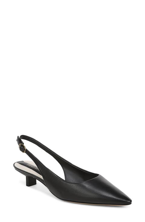 Pura Slingback Pointed Toe Kitten Heel Pump (Women)