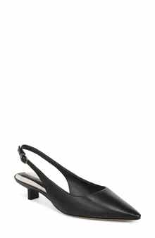 Pura Slingback Pointed Toe Kitten Heel Pump
