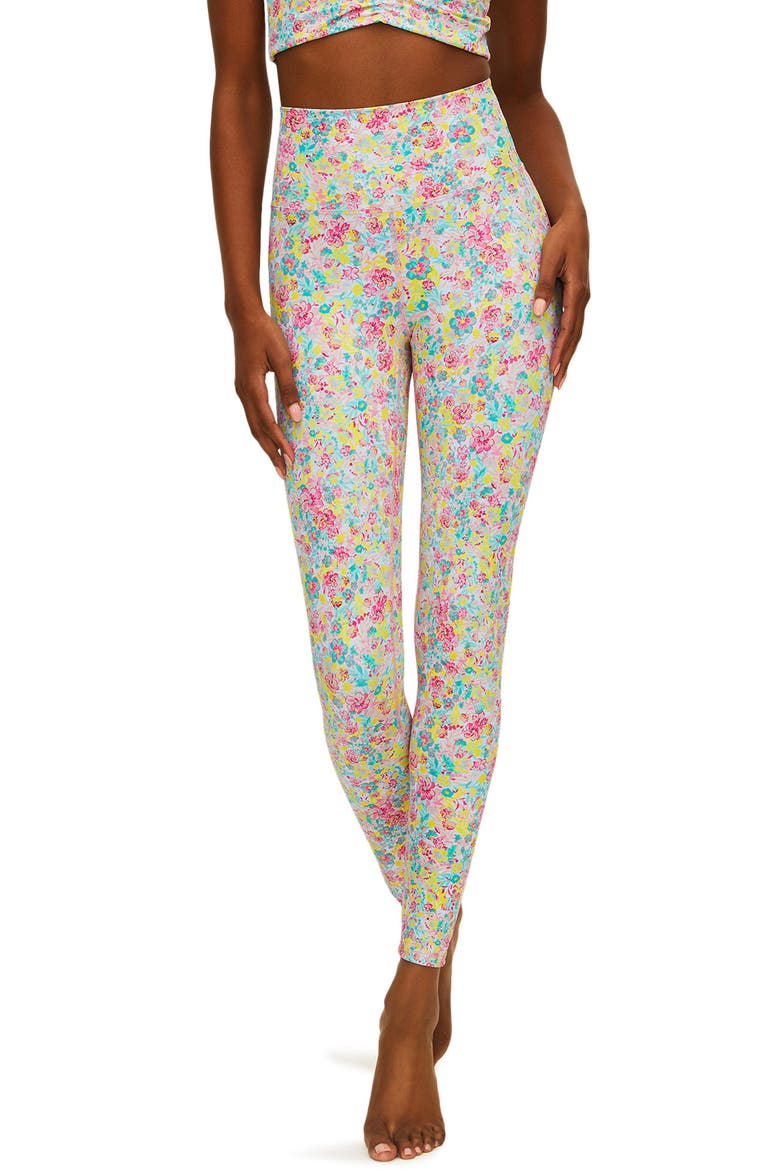 Piper Floral Print High Waist Leggings, Main, color, FORGET ME NOT FLORAL