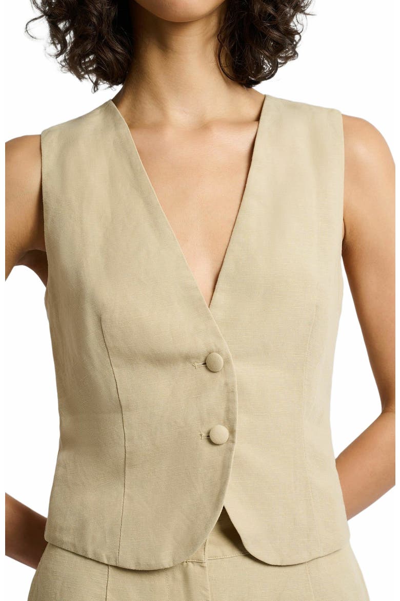 Air Linen Relaxed Vest, Alternate, color, JUTE
