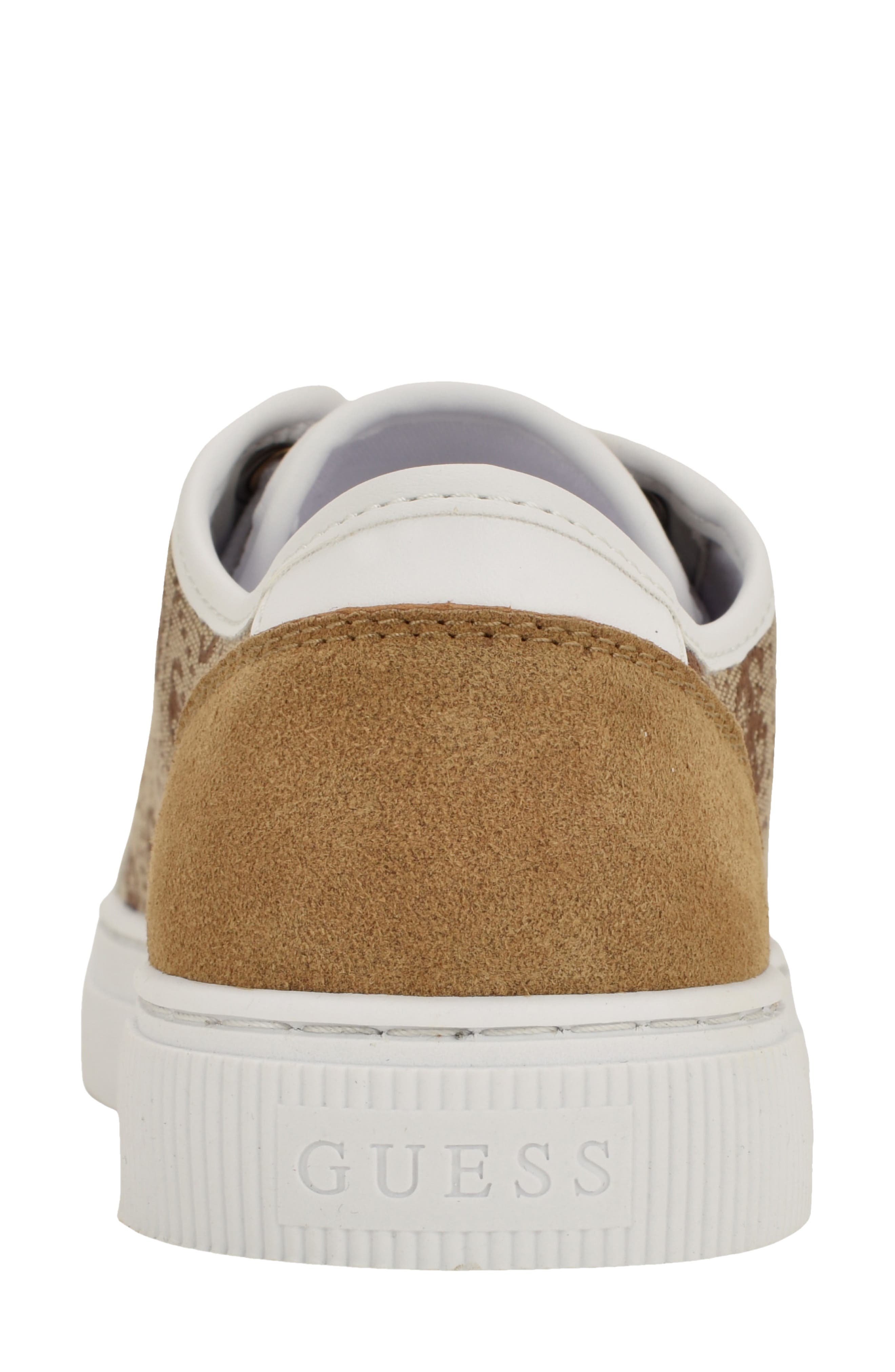 GUESS Sandie Low Top Canvas Sneaker, Alternate, color, Medium Brown