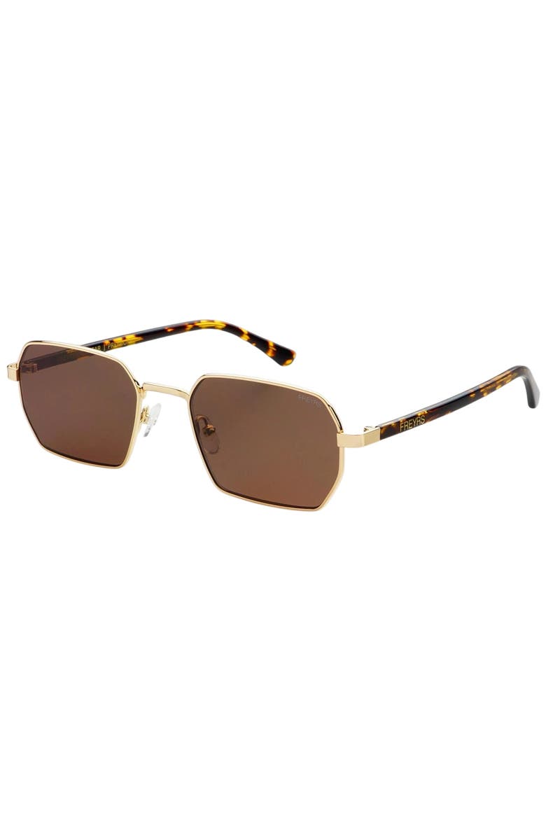 Superior Rectangular Unisex Sunglasses, Alternate, color, Gold / Brown