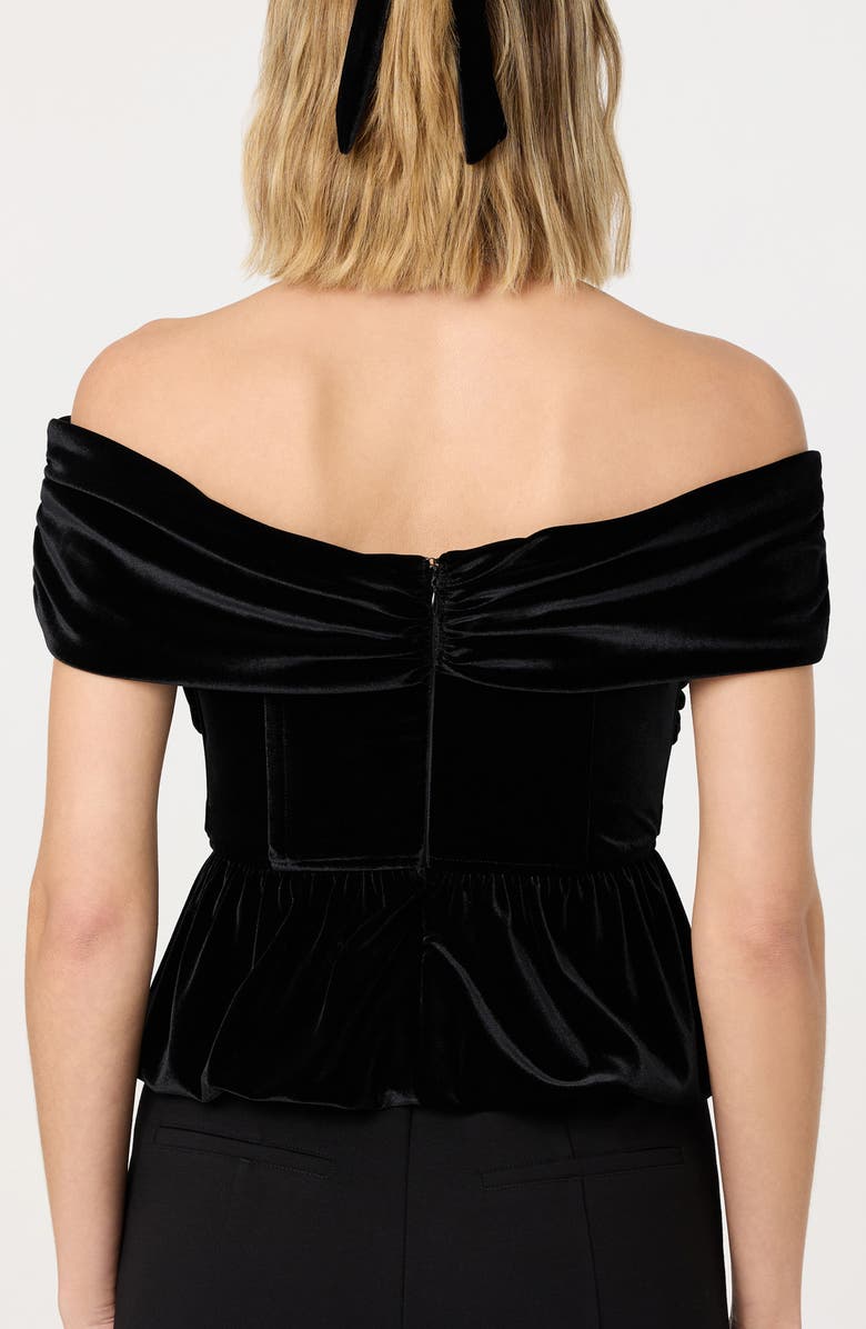 ASTR the Label Tenille Velvet Off the Shoulder Top, Alternate, color, Black