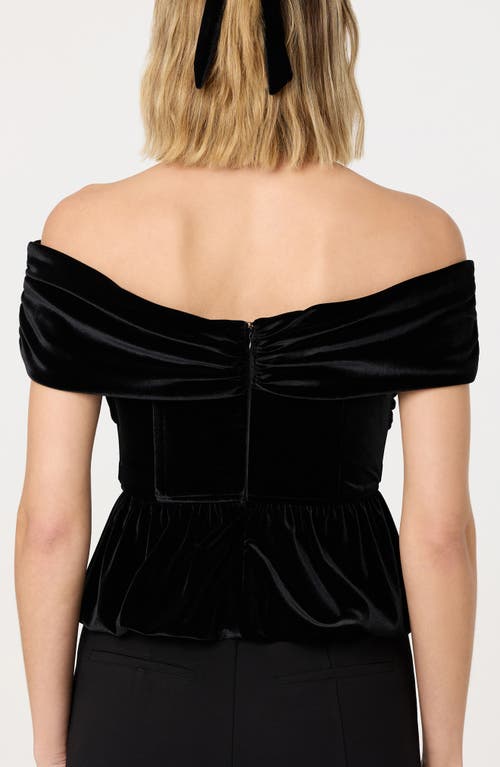 Astr The Label Tenille Velvet Off The Shoulder Top In Black