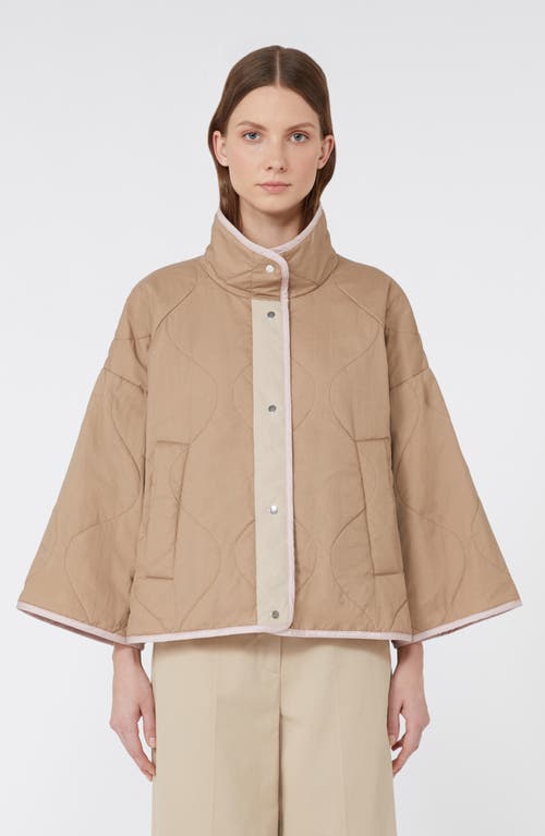Weekend Max Mara Ronco Water Repellent Quilted Reversible Jacket In Pink