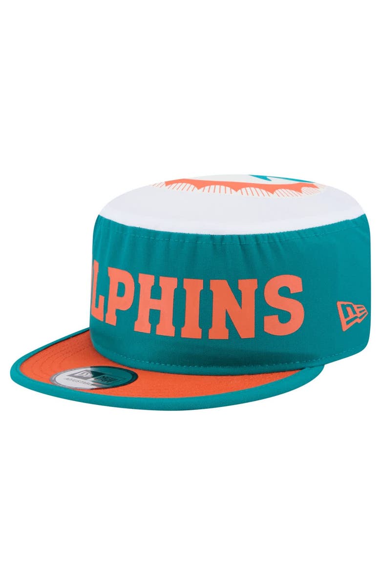 New Era Men's New Era Aqua Miami Dolphins Throwback Retro Painter Snapback Hat, Main, color, 