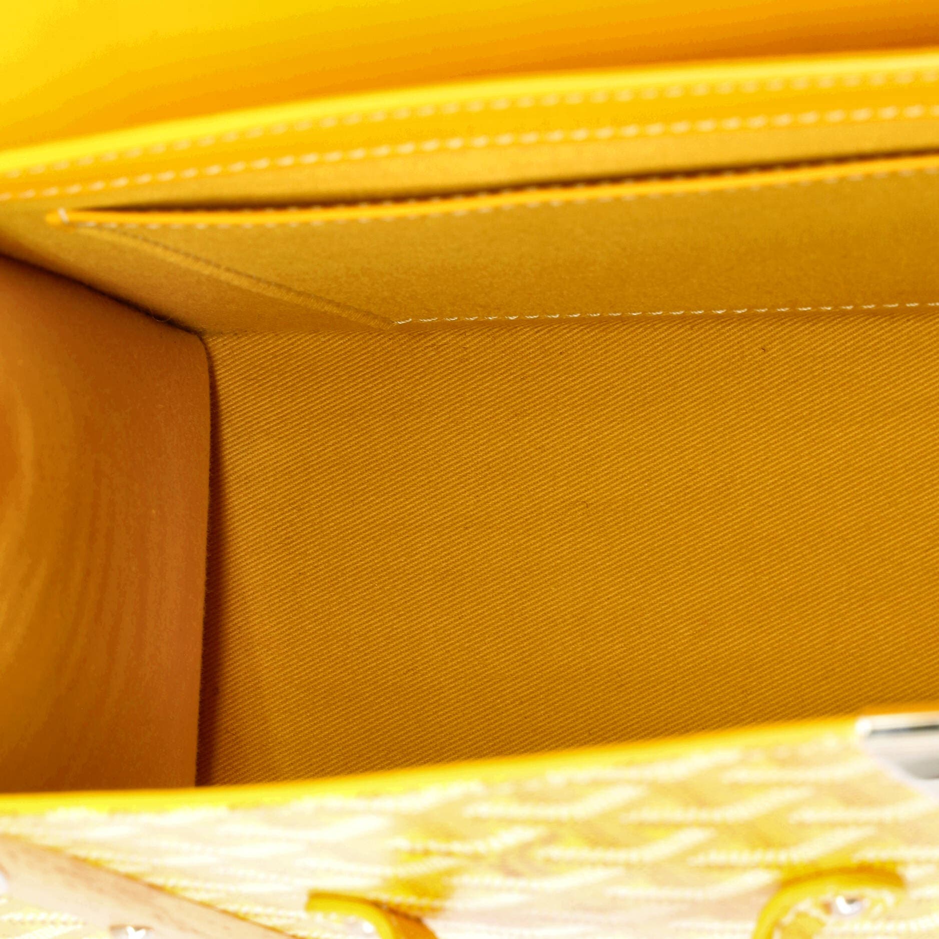 Pre-Owned Goyard Saigon Top Handle Bag Coated Canvas with Leather PM, Alternate, color, Yellow