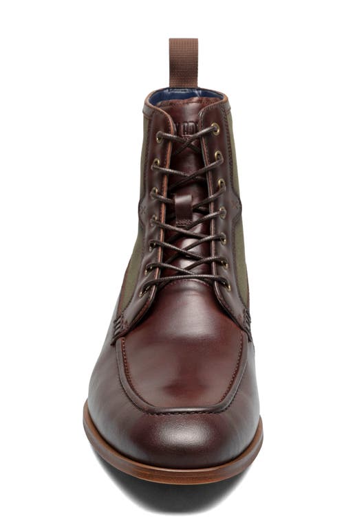 Stacy Adams Brumley Moc Toe Lace Up Boot In Burgundy