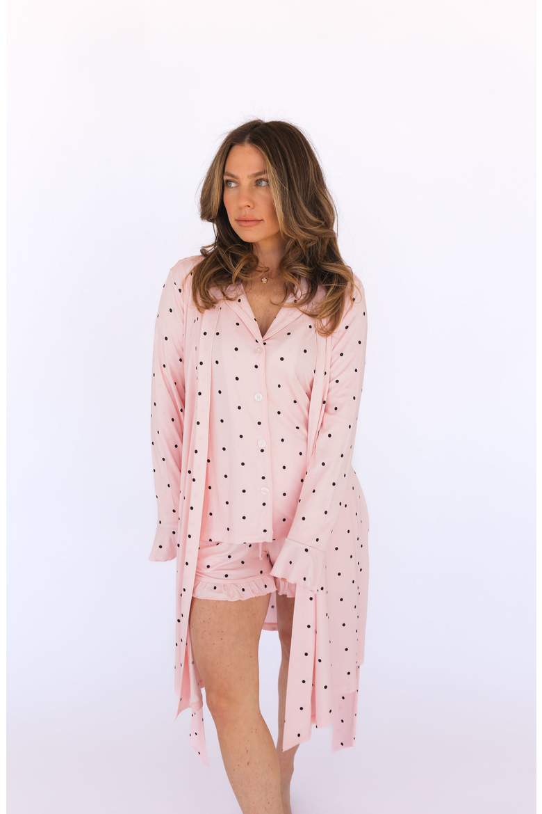 Polka Dot Robe, Main, color, Blush Polka Dot