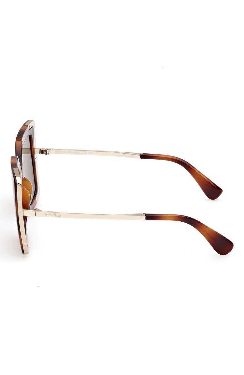 Max Mara Square Sunglasses, Alternate, color, Dark Havana / Brown