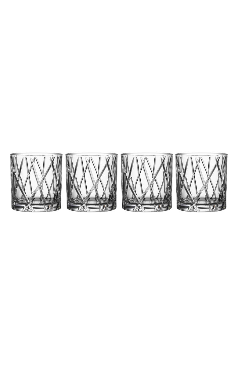 Orrefors City Set of 4 Crystal Double Old Fashioned Glasses, Main, color, Clear