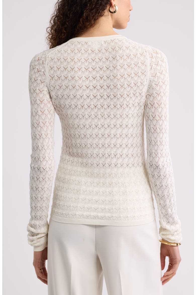Pointelle Henley, Alternate, color, IVORY TOFU