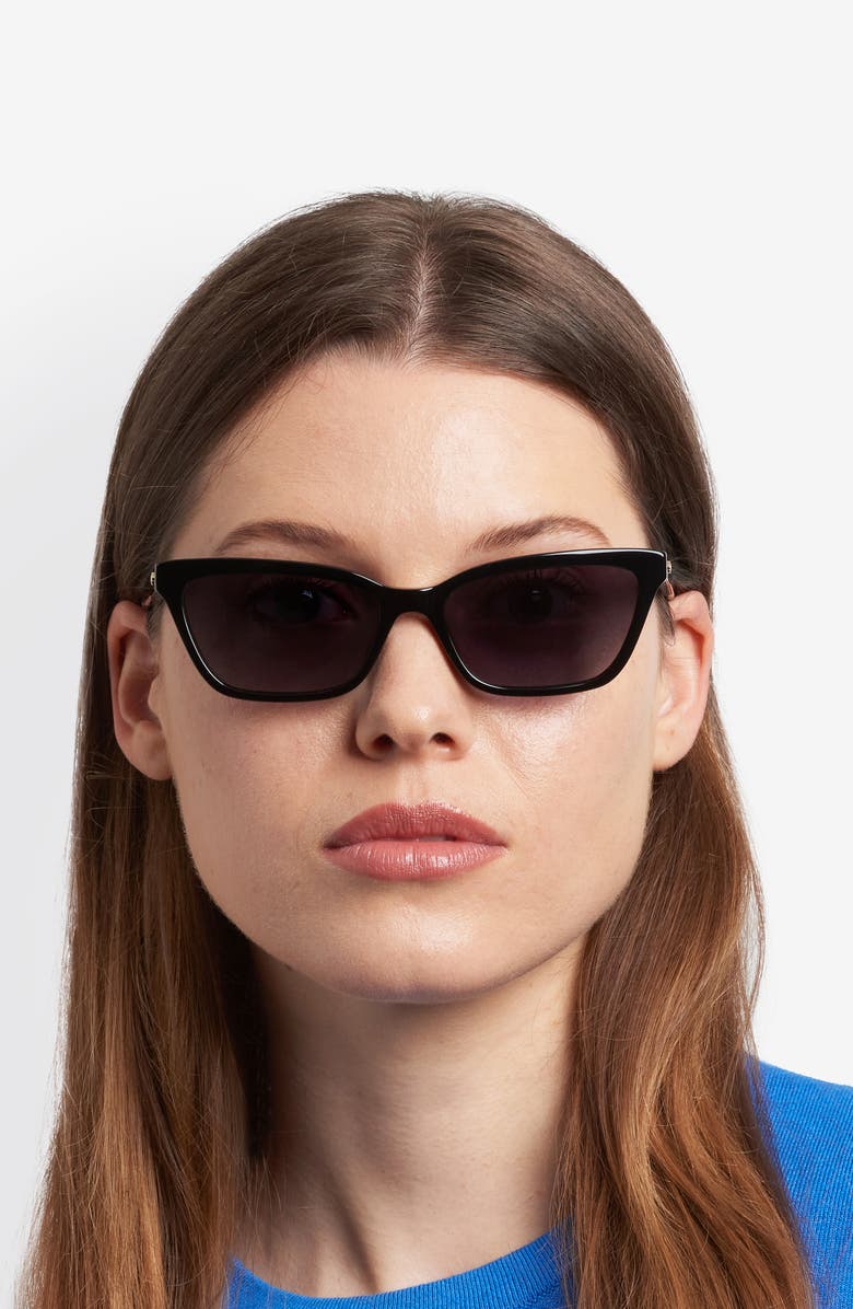 Kate Spade New York aisha 55mm gradient ectangular sunglasses, Alternate, color, Black/ Dark Grey Sf