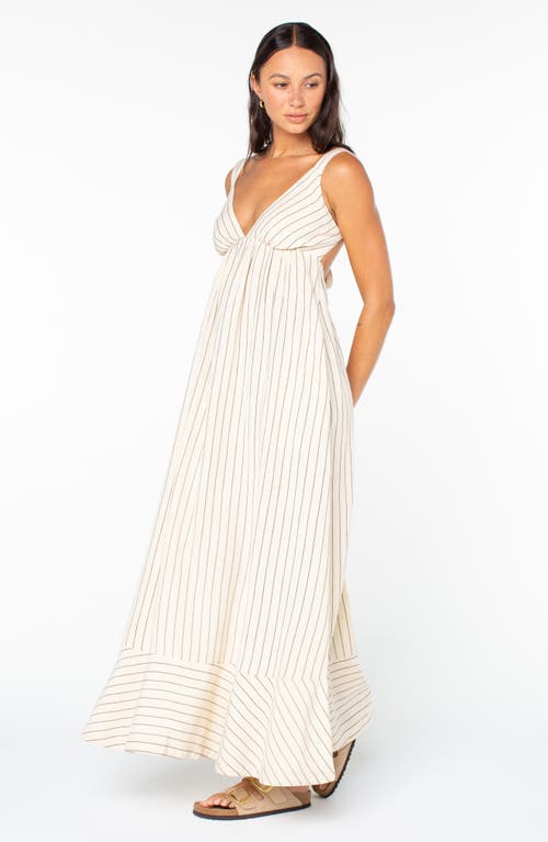 Roxy Wilder Coast Stripe Maxi Sundress In White