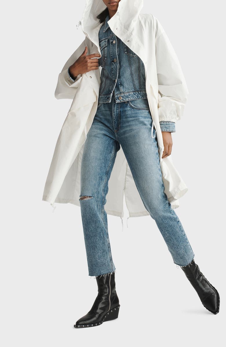 rag & bone Decker Fishtail Hem Hooded Jacket, Alternate, color, 