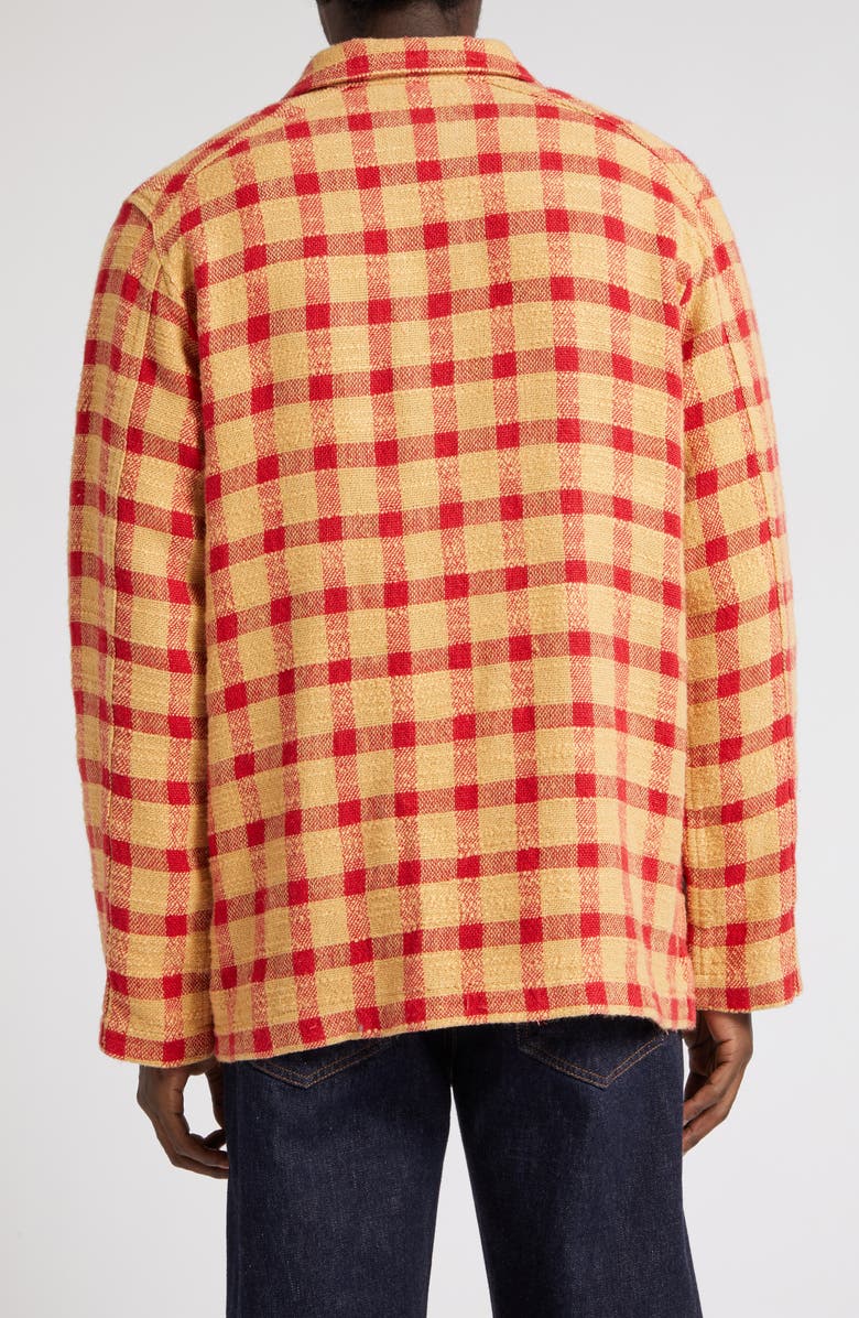 Drake's Tablecloth Check Five Pocket Linen Blend Chore Jacket, Alternate, color, 