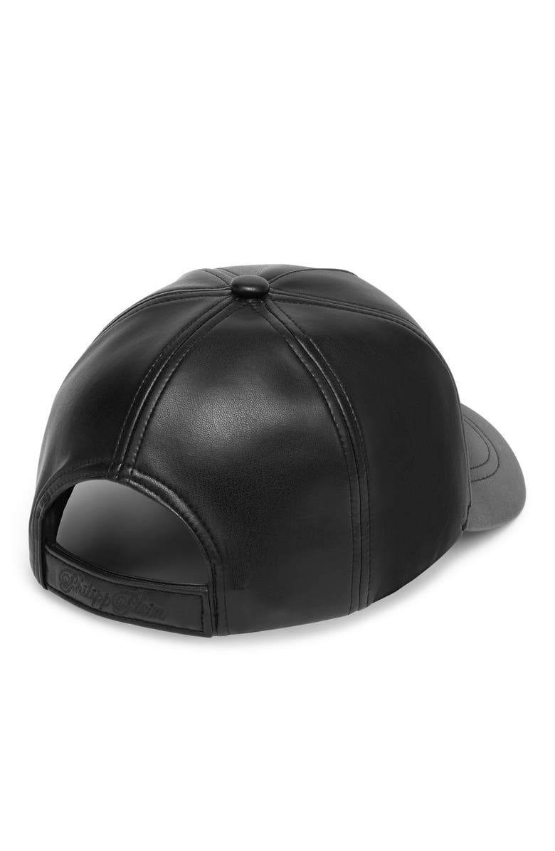 PHILIPP PLEIN Eco Leather Cap Signature Unisex, Alternate, color, Black