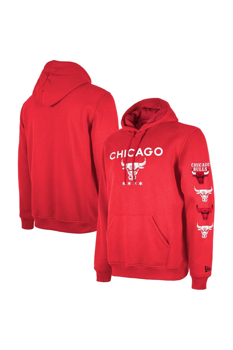 Men's New Era Red Chicago Bulls 2023/24 City Edition Pullover Hoodie, Main, color, Red