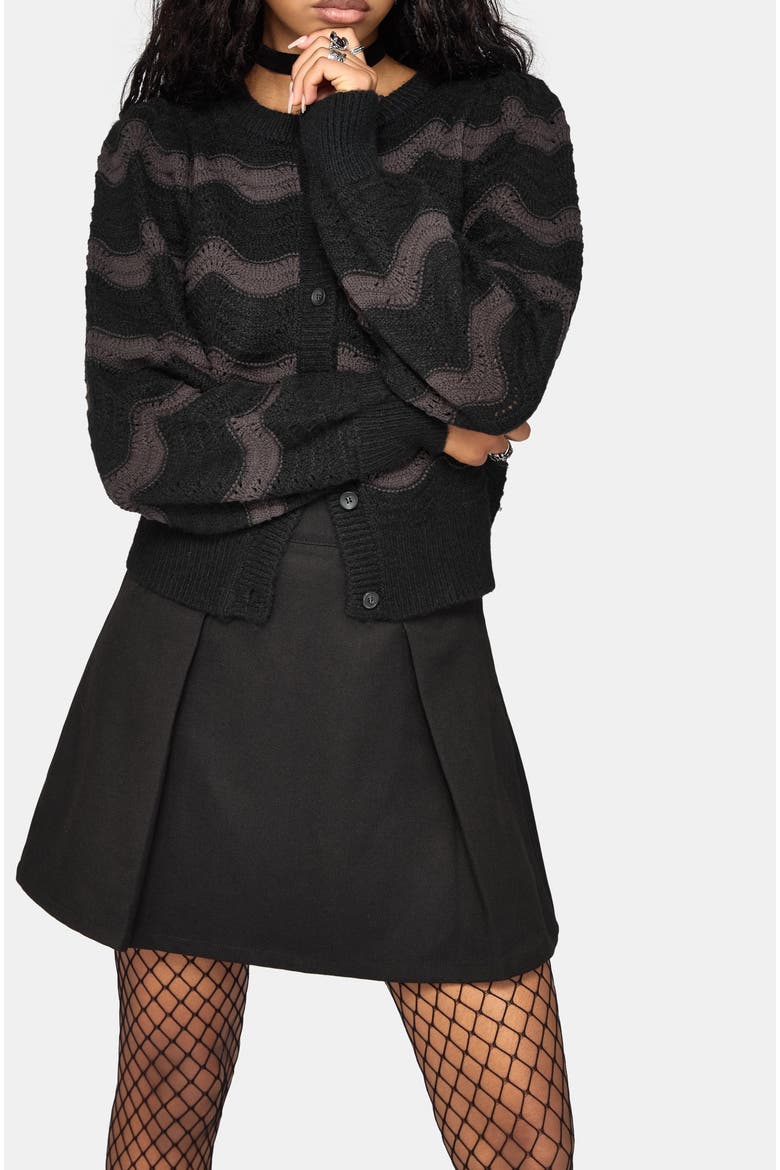 Nave Inverted Knit Cardigan, Alternate, color, Black