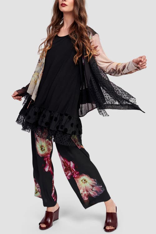 Alembika Mixed Florals Mesh Cardigan In Multi