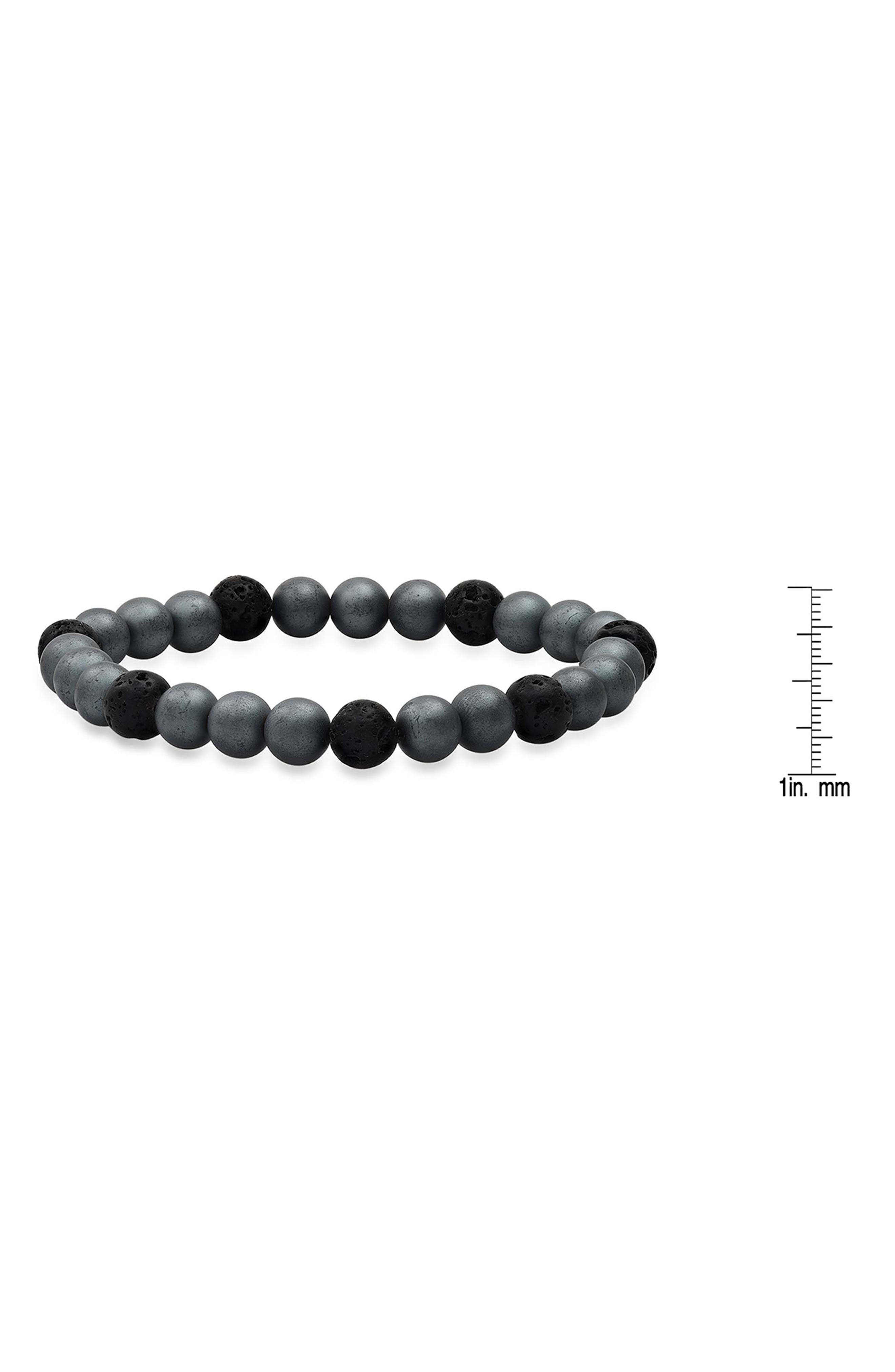 STEELTIME Men's Hematite & Lava Bead Bracelet (Men) | Nordstromrack