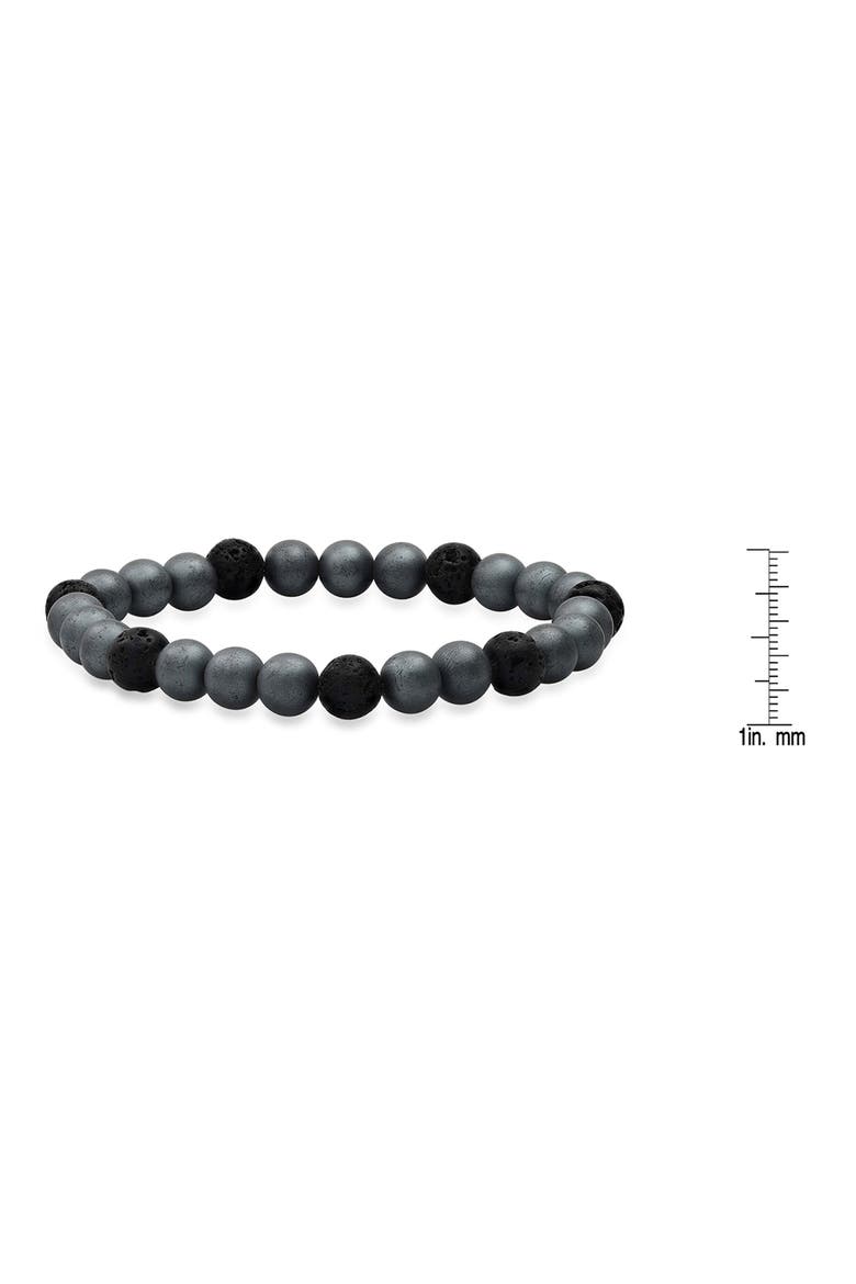 Men's Hematite & Lava Bead Bracelet, Alternate, color, BLACK