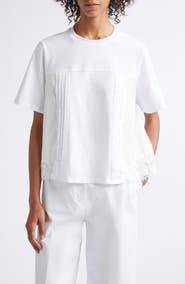 3.1 Phillip Lim Mixed Media Cotton T-Shirt