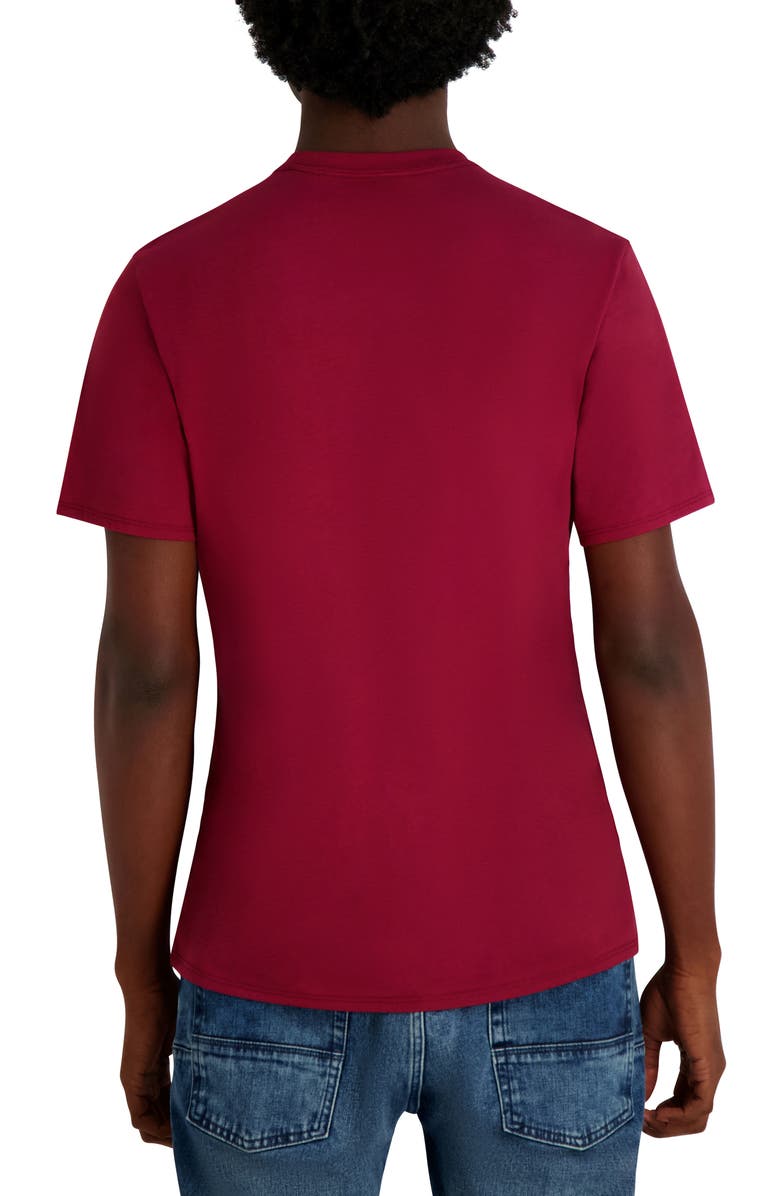 KARL LAGERFELD PARIS Flock Logo Graphic T-Shirt, Alternate, color, Cabernet