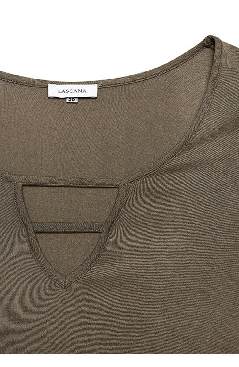 LASCANA Women's 2-In-1 Short Sleeve Dress, Alternate, color, Ivory Khaki