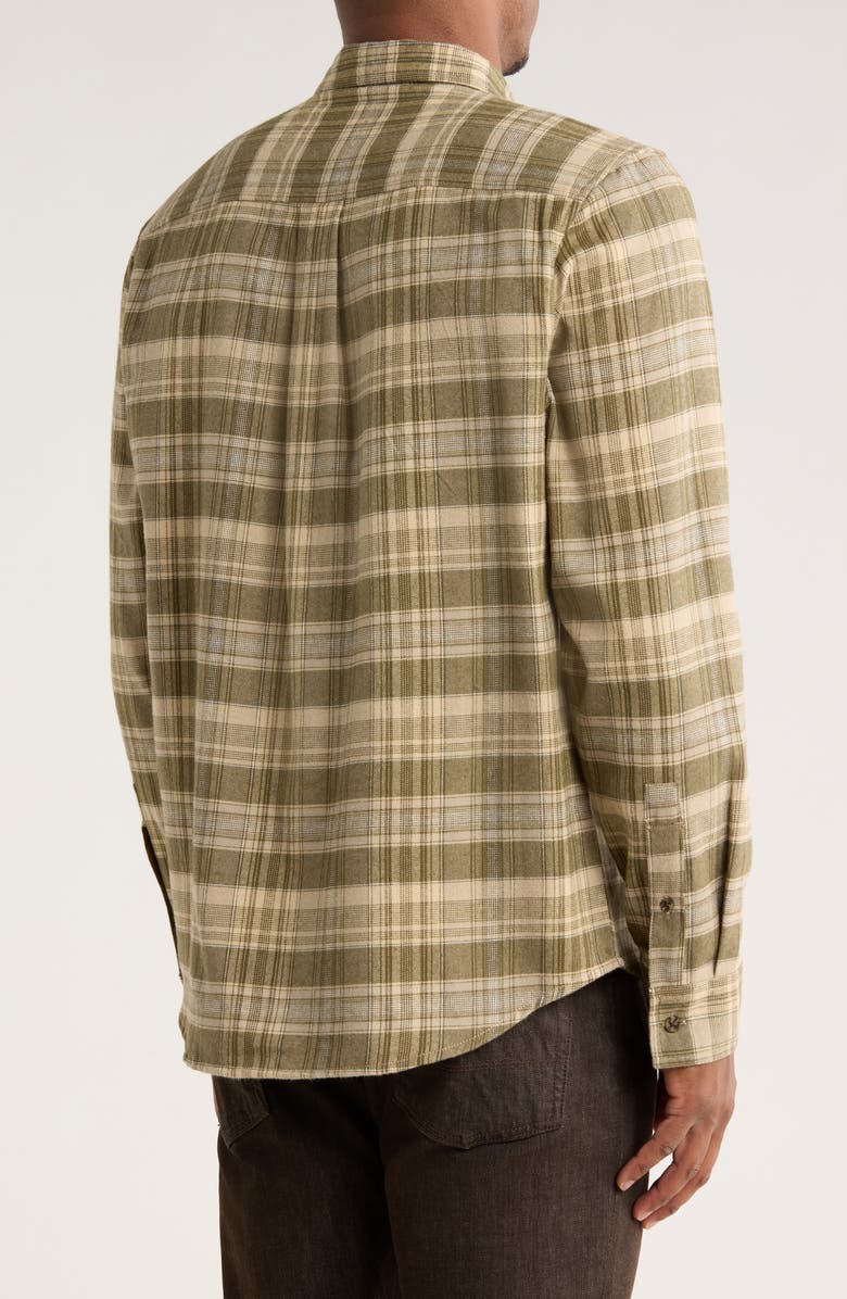 14th & Union Plaid Flannel Button-Up Shirt, Alternate, color, Olive Arithmetic Plaid