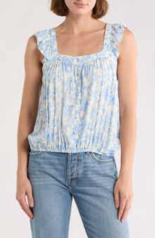 Melrose and Market Floral Ruffle Strap Tank