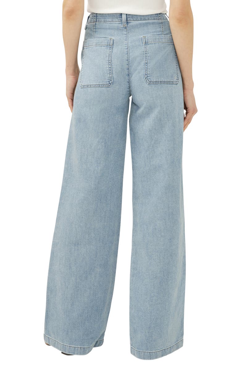 Silver Jeans Co. Lightweight Wide Leg Knit Denim Pants, Alternate, color, Crickets