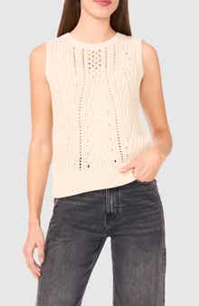 Halogen® Open Stitch Sleeveless Sweater