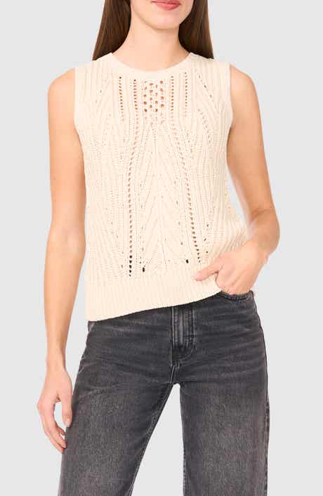 Halogen® Open Stitch Sleeveless Sweater