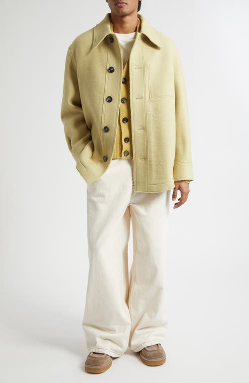 Ami Alexandre Mattiussi Ami Paris Raw Edge Water Repellent Virgin Wool Jacket In Yellow