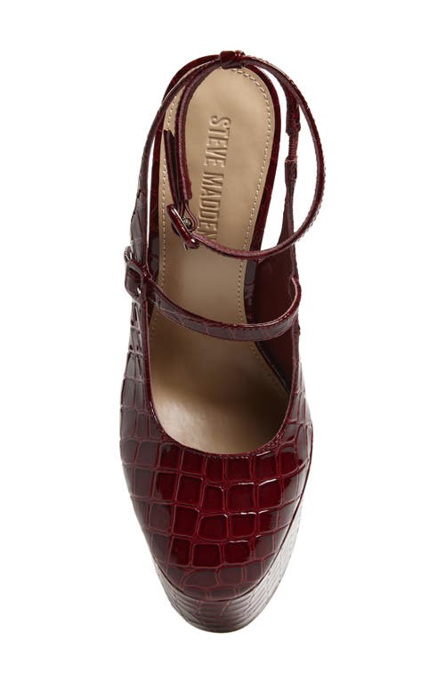 Steve Madden Scotlyn Ankle Strap Platform Pump In Burgundy