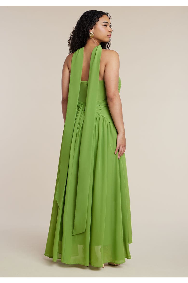 Train Detail Strapless Gown, Alternate, color, PERIDOT