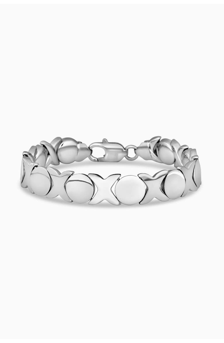Oradina Sterling Silver Hugs and Kisses Bracelet, Main, color, Sterling Silver