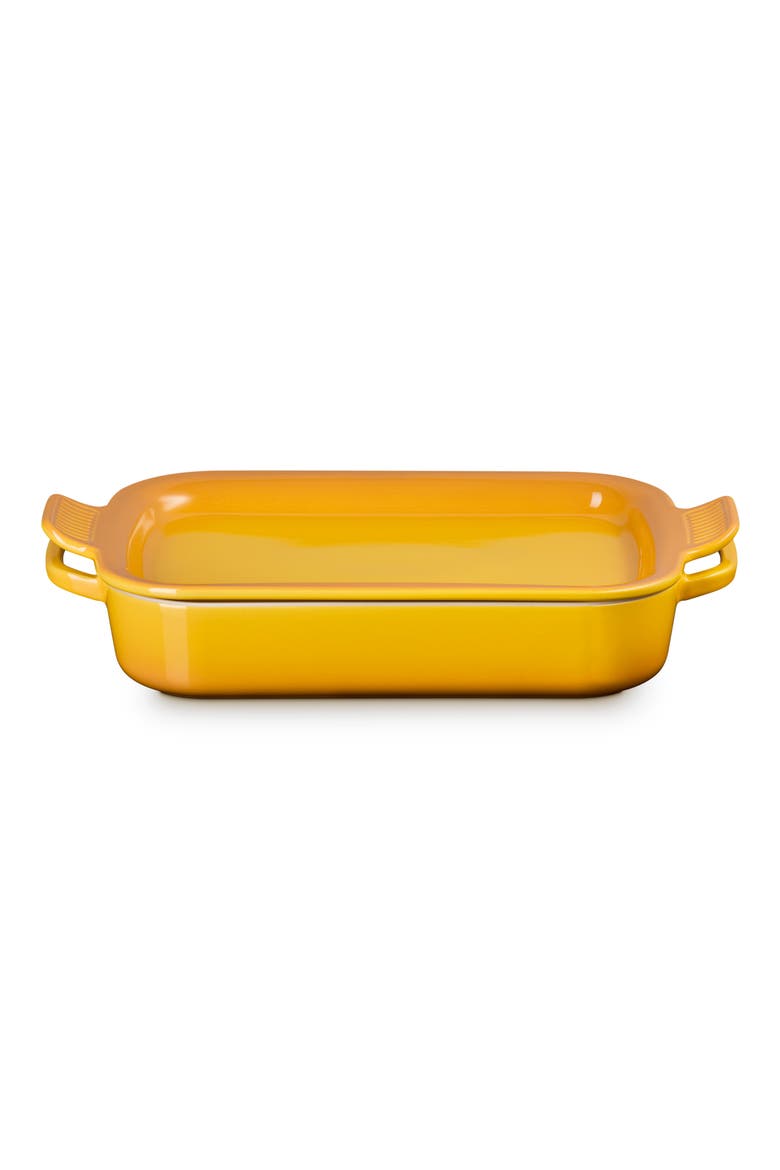Shallow Rectangular Baker with Platter Lid, Alternate, color, NECTAR
