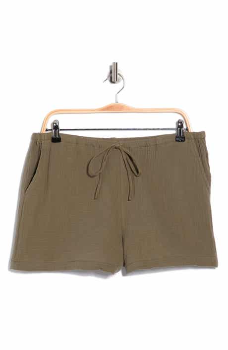Ellen Tracy Cotton Gauze Drawstring Shorts